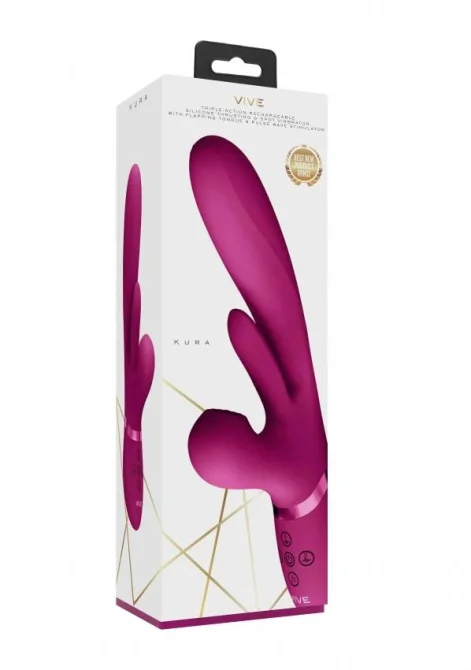 VIVE Kura G-Spot Vibrátor se stimulací klitorisu - růžový