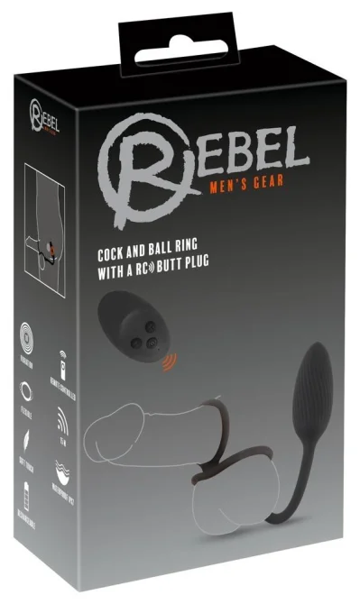 Rebel Erekční kroužek a vibrační anální kolík