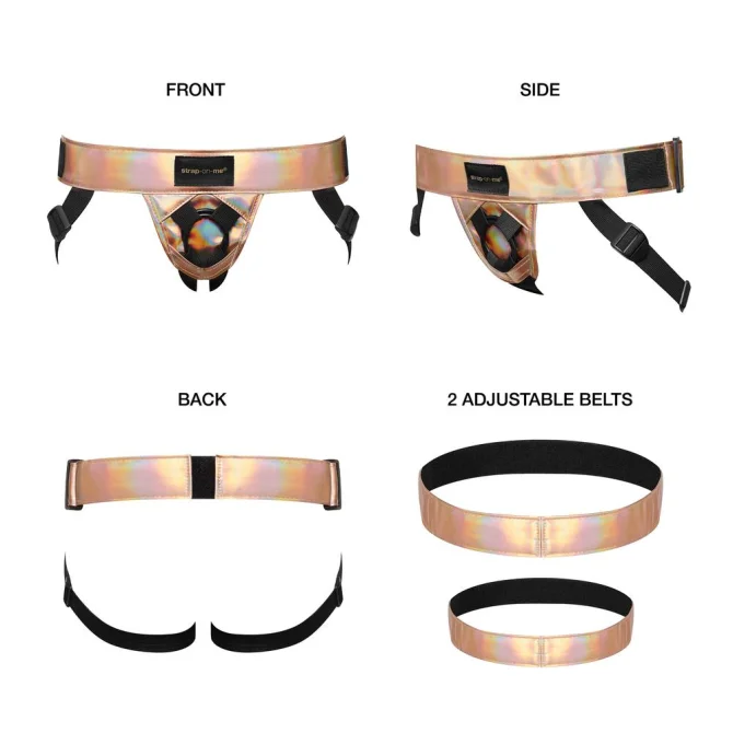 strap-on-me Leatherette curious postroj - Rose gold holographic