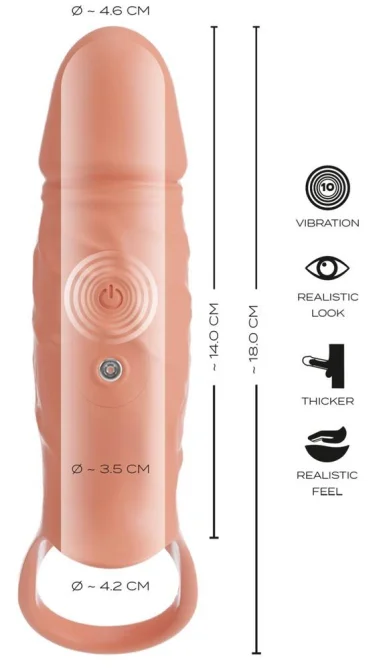 RealistiXXX RealSleeve vibrační návlek na penis uzavřený