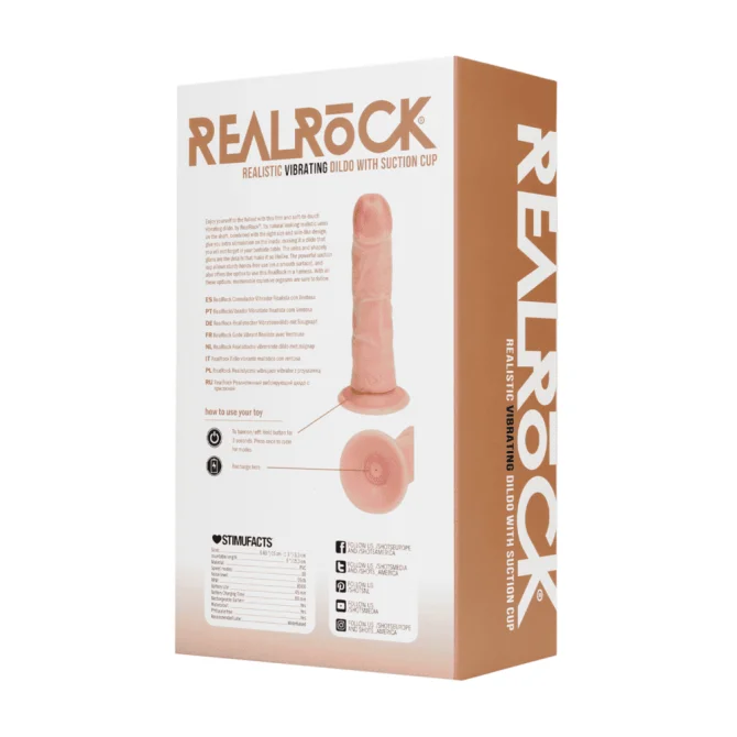 RealRock Regular Curved Cock vibrátor 15,5 cm - tělový