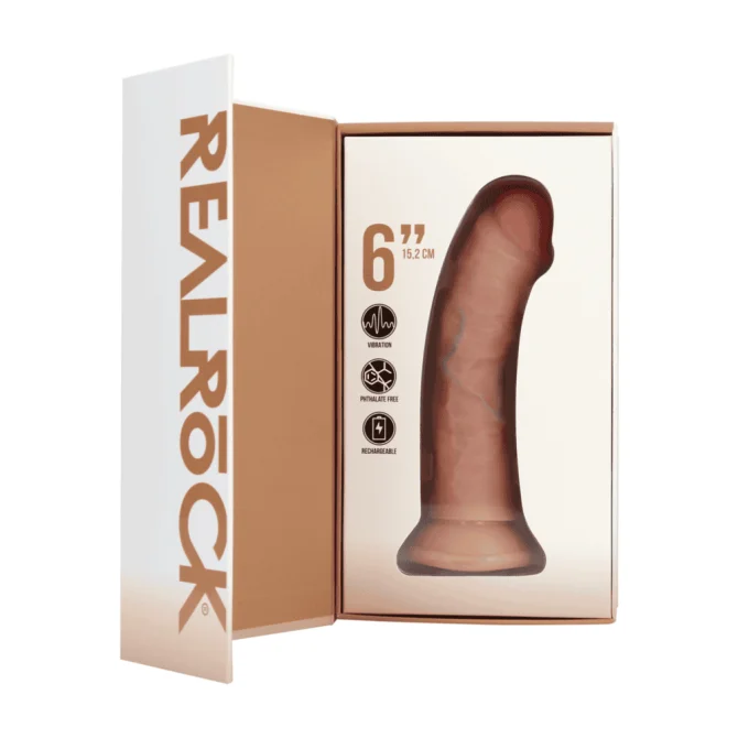 RealRock Regular Curved Cock vibrátor 15,5 cm - tělový