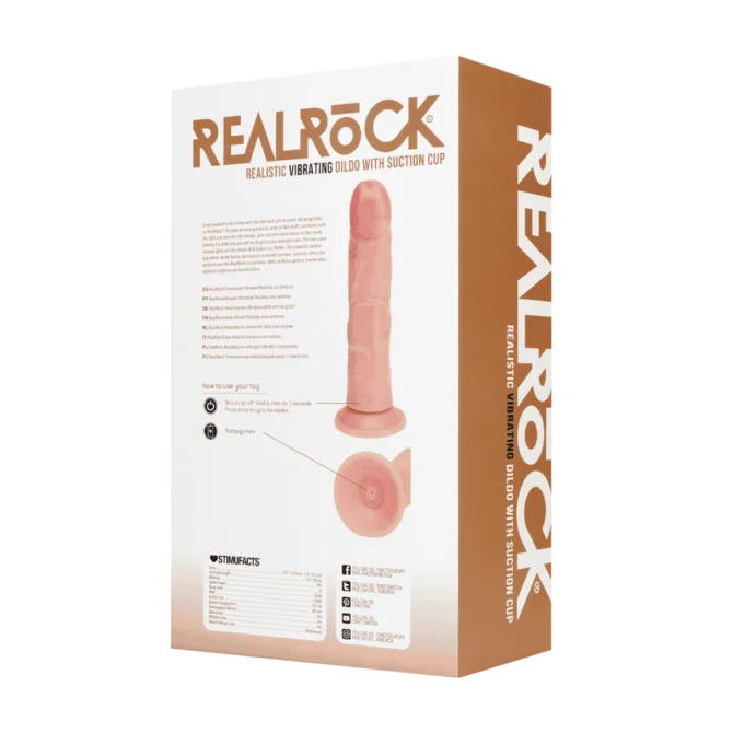 RealRock Regular Curved Cock vibrátor 20 cm - tělový