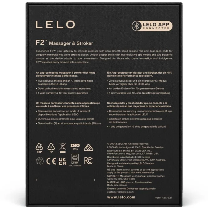 LELO F2S™ – Automatický masturbátor s AI a vibracemi