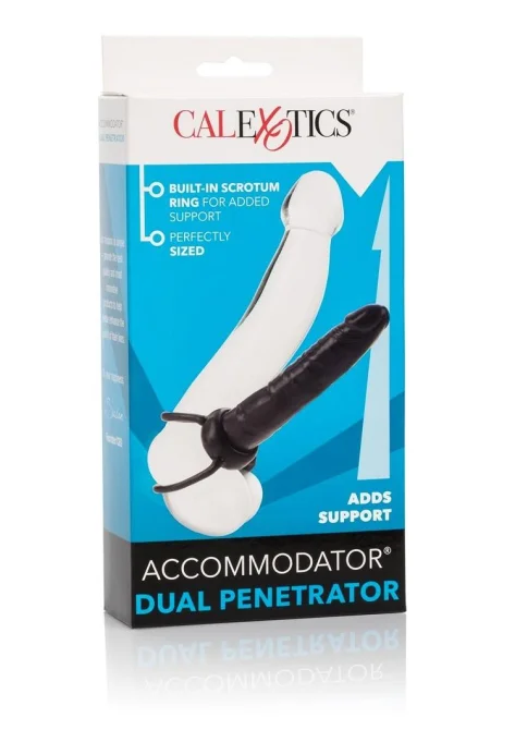 Accommodator Anální Dildo černé - stimulace vaginální i anální najednou