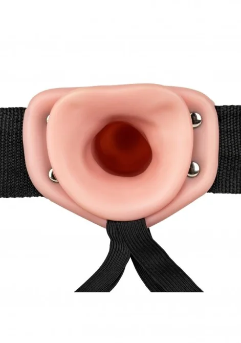 Realrock Vibrating Hollow Strap-on dutý připínací penis 21 cm - tělový