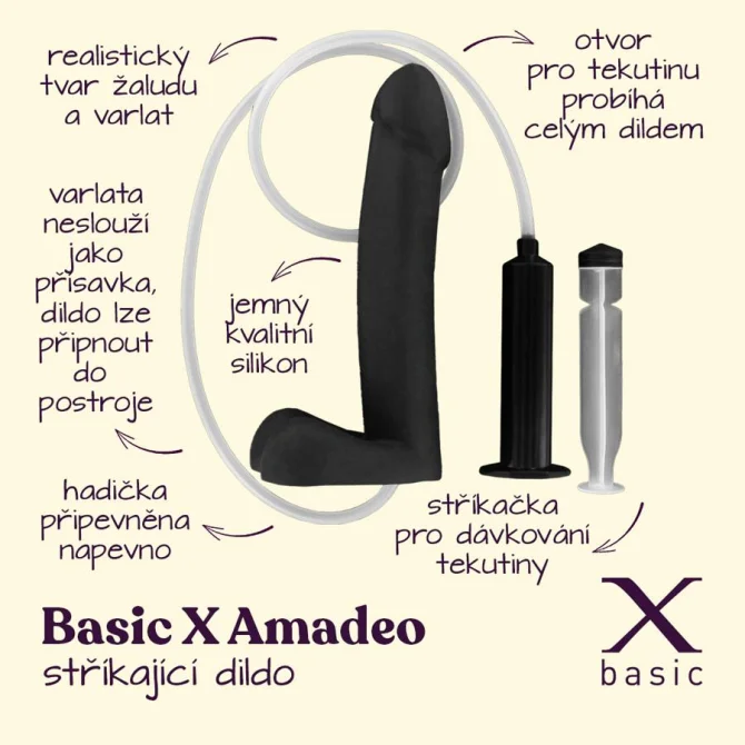 BASIC X Amadeo stříkající dildo černé