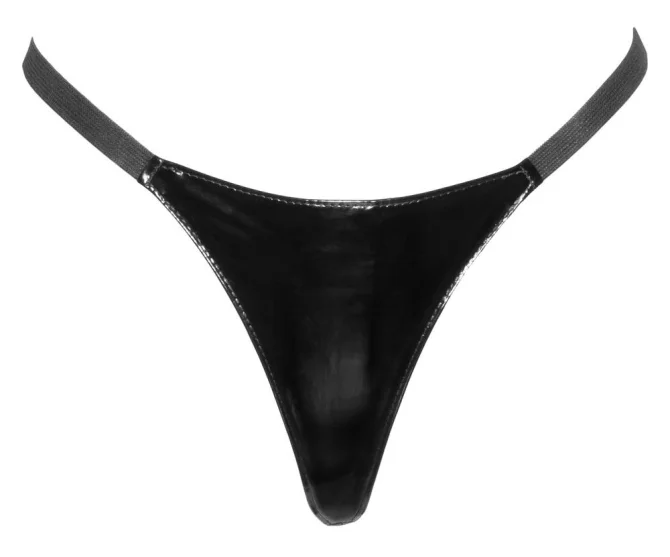 Black Level Vinyl tanga - černá