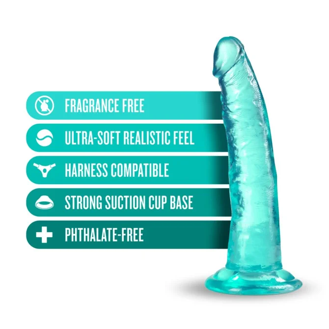 B Yours plus Dildo s přísavkou 19 cm - tyrkysové