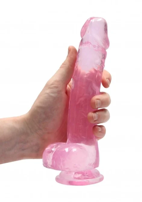 Realrock gelové dildo s přísavkou 21,5 cm růžové