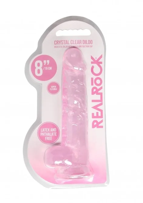 Realrock gelové dildo s přísavkou 21,5 cm růžové