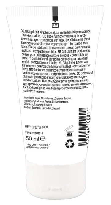 Lick it! Lubrikační a masážní gel Třešeň 50 ml