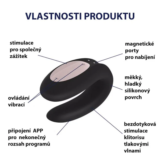 Satisfyer Double Joy párový vibrátor černý