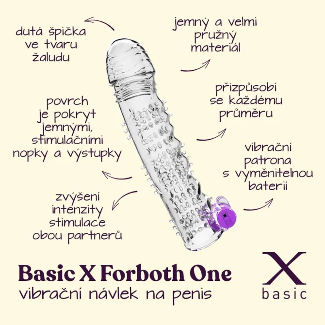 BASIC X ForBoth One - vibrační návlek na penis