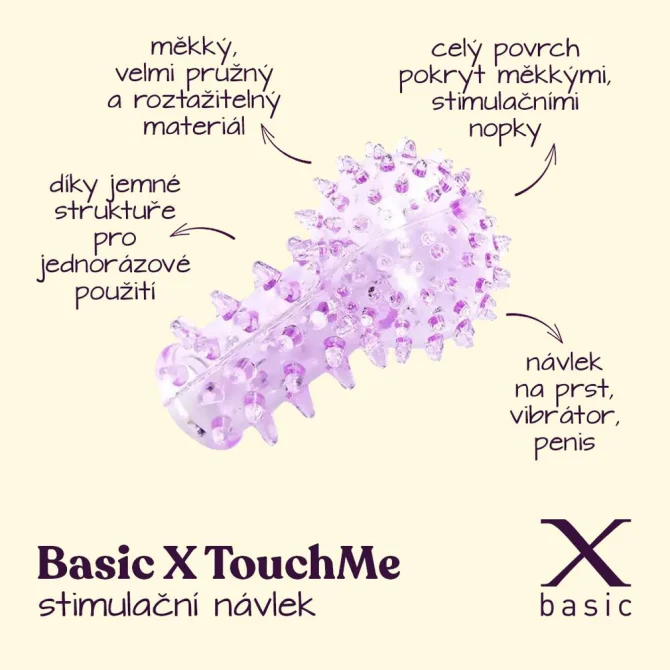 BASIC X TouchMe - stimulační návlek na prst a vibrátor