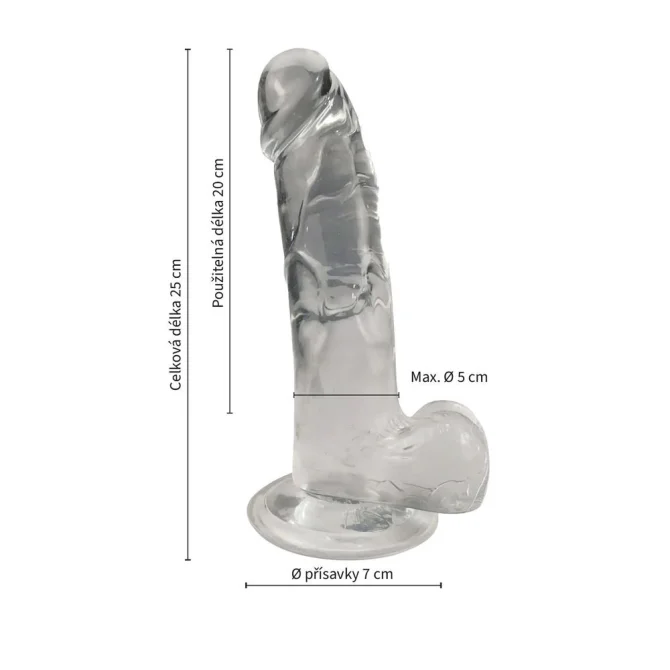 BASIC X Rocco transparentní penis s přísavkou M