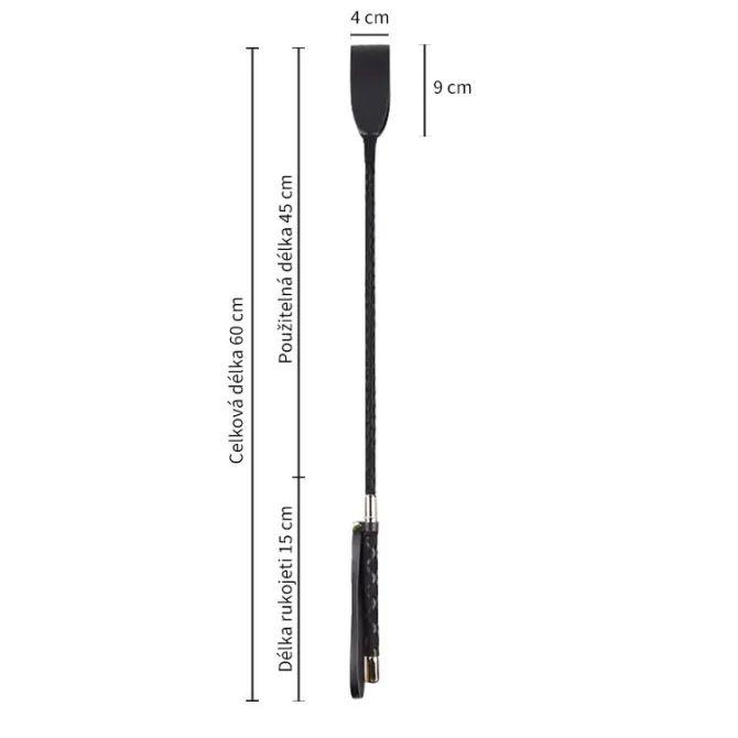 BASIC X  JustWhip Long jezdecký bičík černý