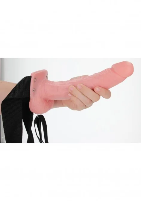 Realrock Hollow Strap-on dutý připínací penis s varlaty 23 cm - tělový