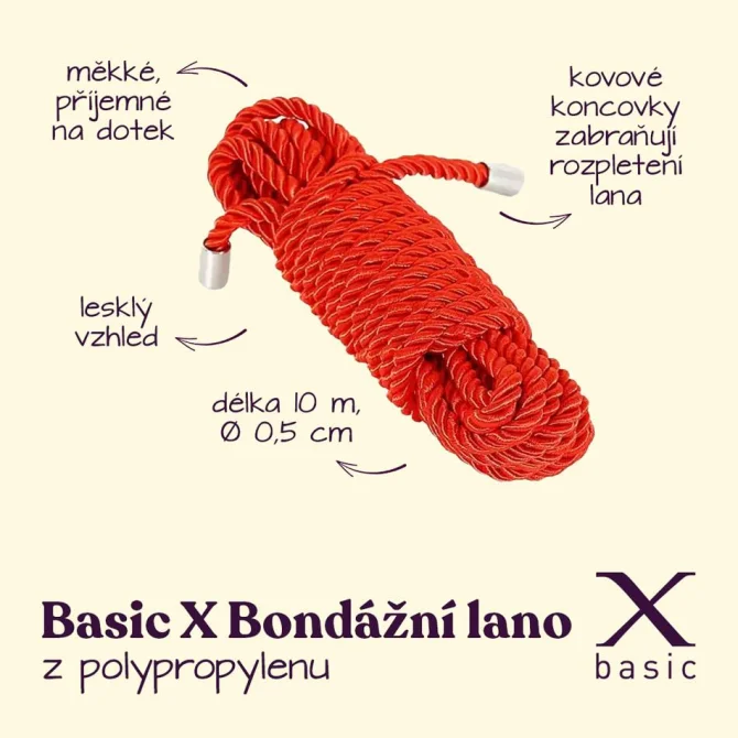 BASIC X bondage lano z polypropylenu 10 m