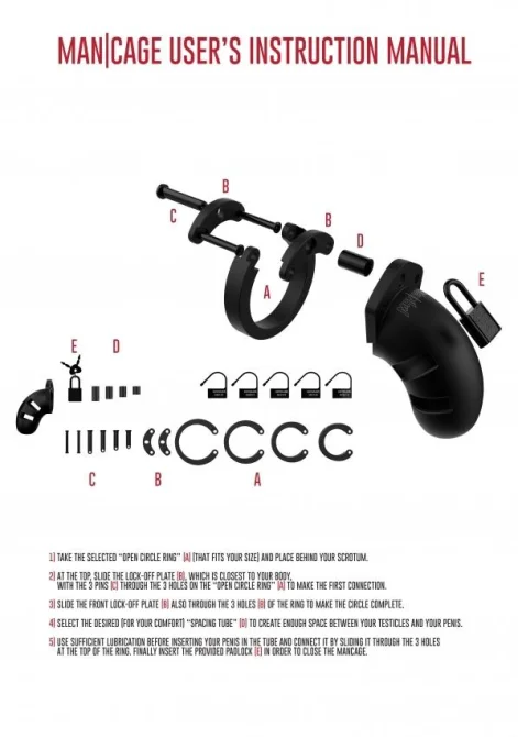 Mancage Model 20 Klec na penis 9 cm - černá