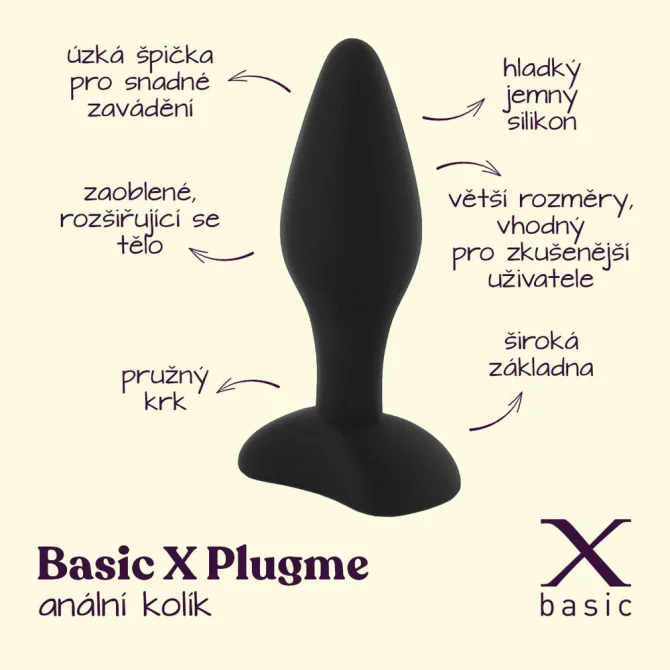 BASIC X PlugMe - silikonový anální kolík L