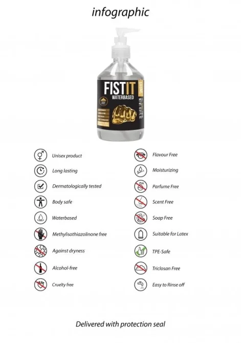 Fist-it Waterbased Lubrikační gel s pumpičkou 500 ml