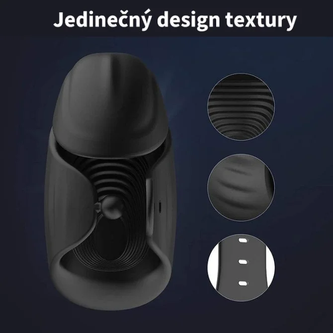 BASIC X Bobby 2 APP vibrační masturbátor s nastavitelným průměrem černý