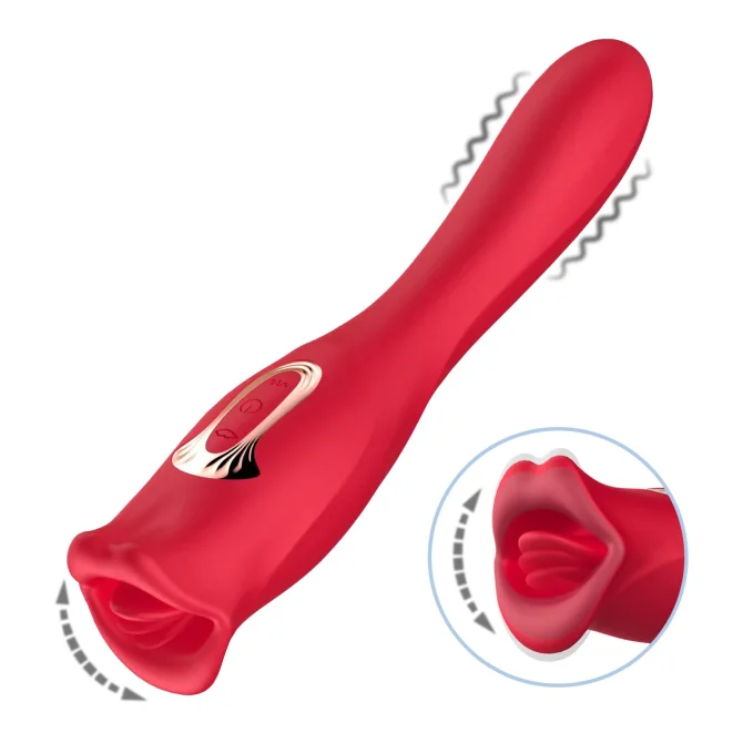 BASIC X Mouth vibrátor a stimulátor klitorisu 2v1 červený
