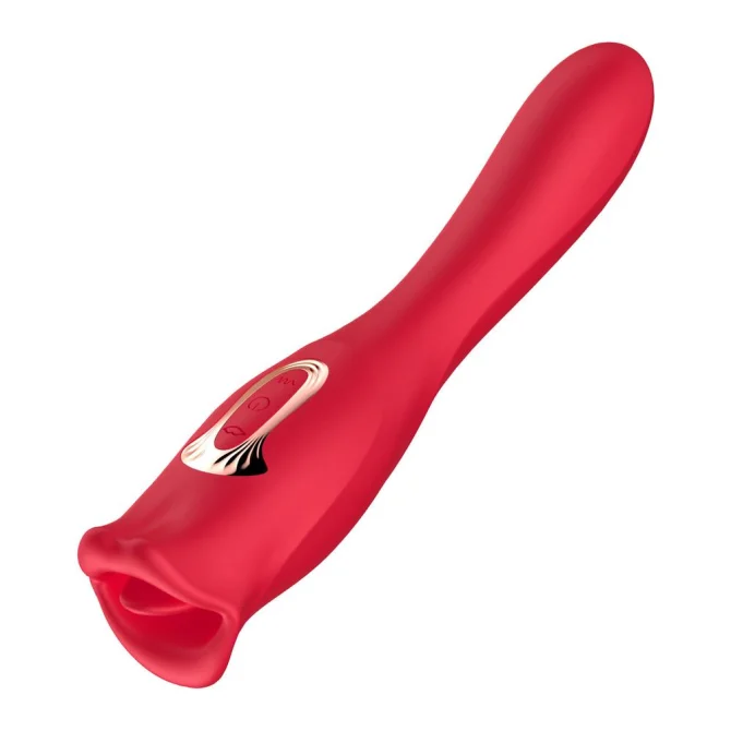 BASIC X Mouth vibrátor a stimulátor klitorisu 2v1 červený