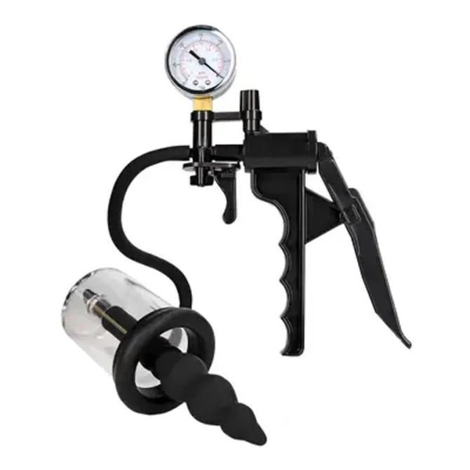 OUCH! vakuová pumpa s análním kolíkem - černá