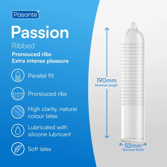Pasante kondomy Passion - Ribbed 3 ks