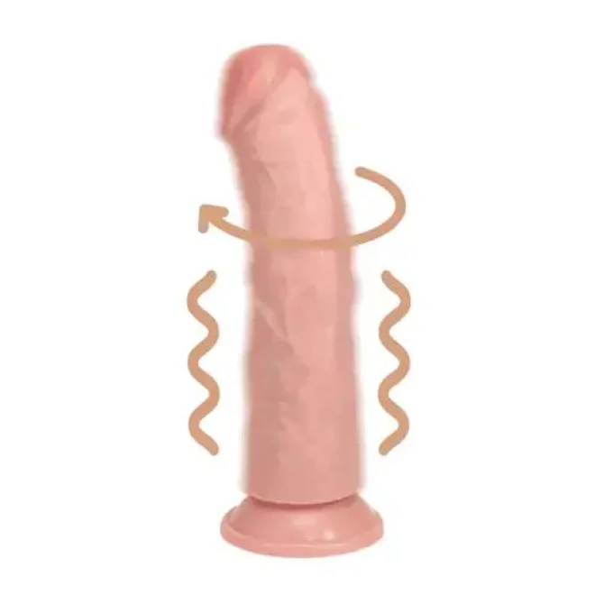 RealRock Rotating Curved Cock vibrátor 20,5 cm - tělový