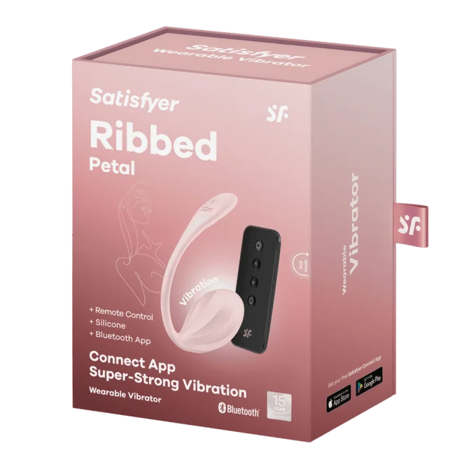 Satisfyer Ribbed Petal vibrační vajíčko - růžové