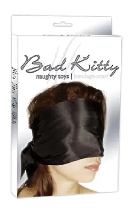 Bad Kitty saténová šála na oči - černá