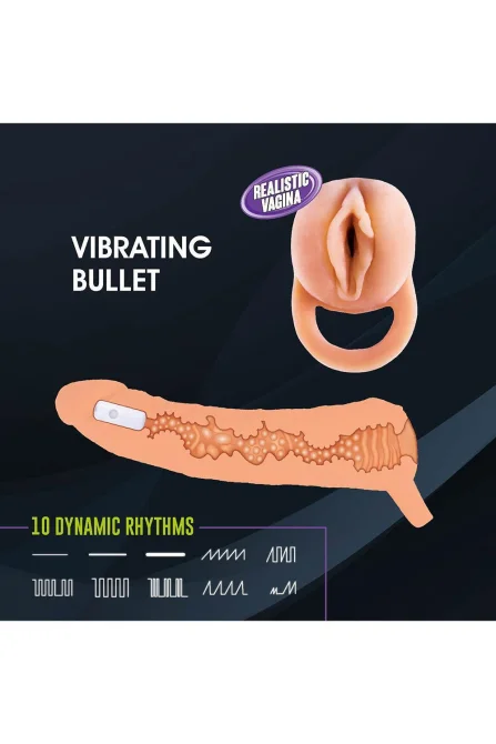 NMC Extendor 2v1 vibrační návlek na penis a masturbátor 23 cm