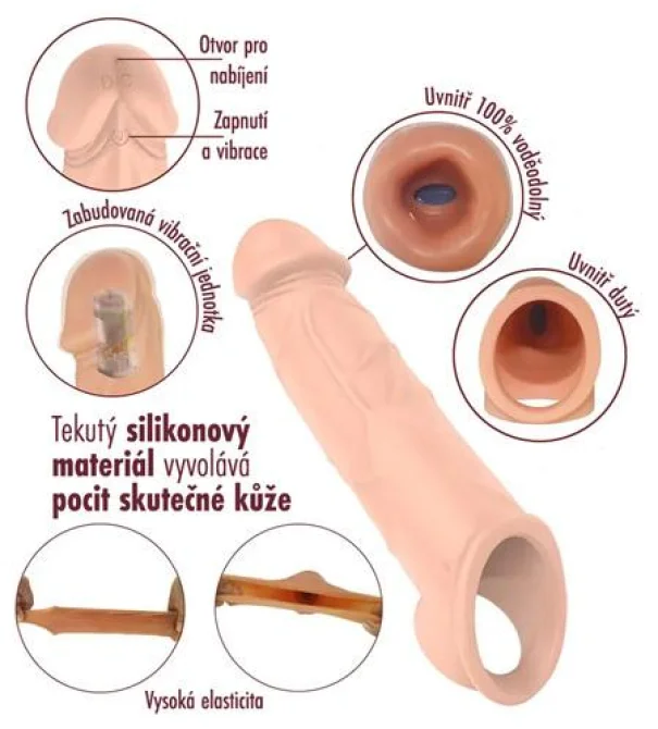 BASIC X vibrační návlek na penis hnědý