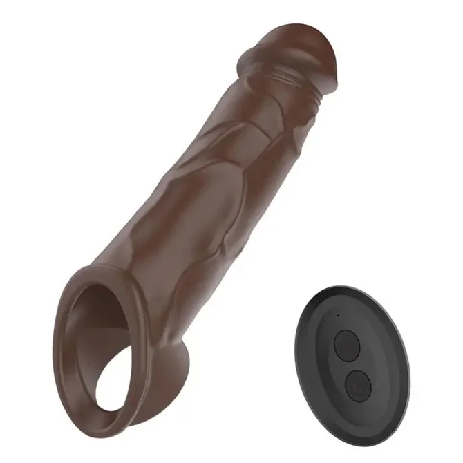 BASIC X vibrační návlek na penis hnědý