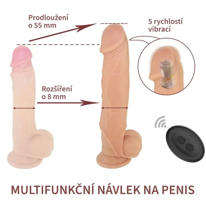 BASIC X vibrační návlek na penis hnědý