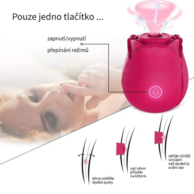 BASIC X Rose podtlakový stimulátor klitorisu
