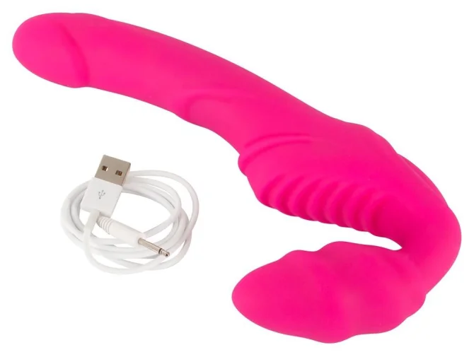 Strapless strap-on Vibrátor - růžový