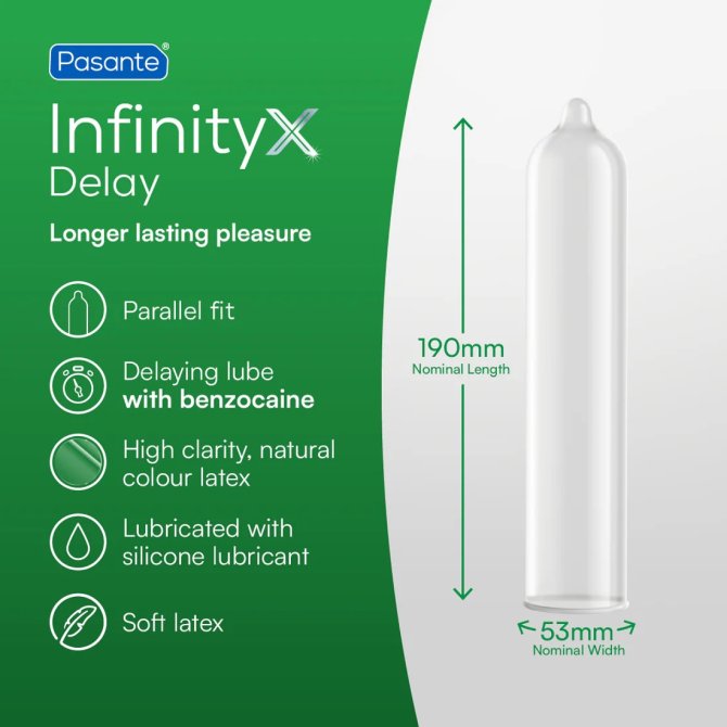 Pasante kondomy Infinity X Delay 12 ks