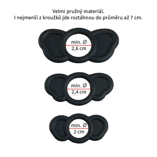 BASIC X Elephant silikonové erekční kroužky 3 ks
