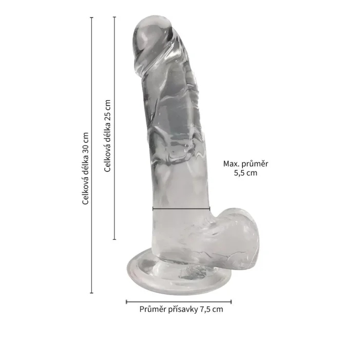 BASIC X Rocco transparentní umělý penis s přísavkou L