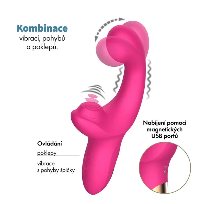 BASIC X Stunner vibrátor na G-bod a klitoris růžový