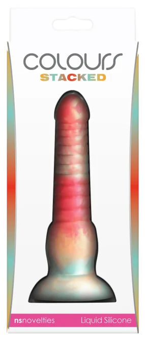 Colours Stacked dildo 16 cm - červená/zlatá
