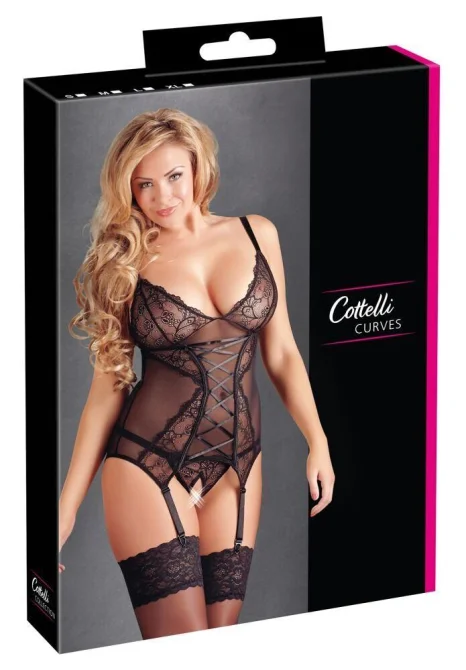 Cottelli Curves Cami korzet s podvazky: XL