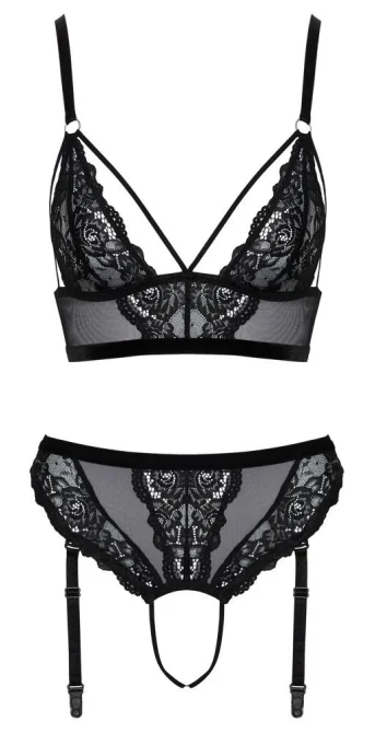 Cottelli Lingerie Krajkový set - černý: L