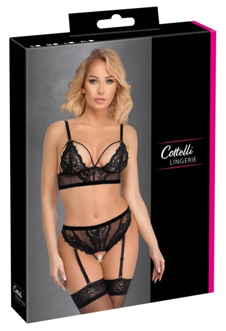 Cottelli Lingerie Krajkový set - černý: L