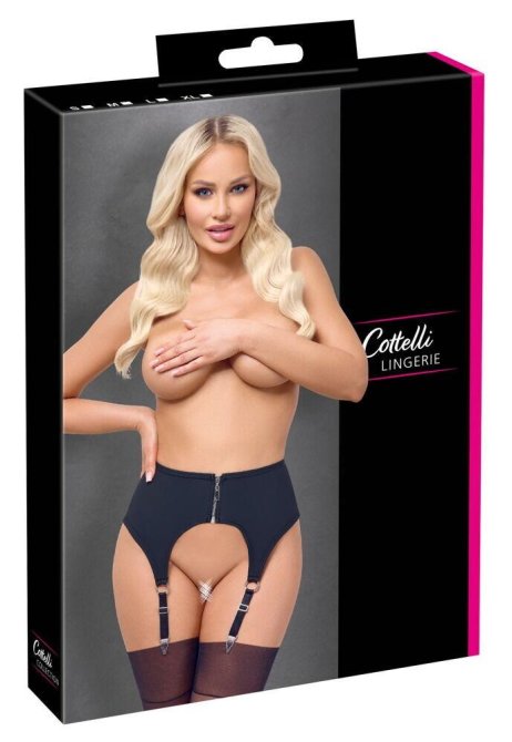 Cottelli Lingerie Podvazkový pás se zipem - černý