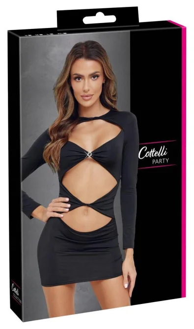 Cottelli Party Šaty s průstřihy - černé: L